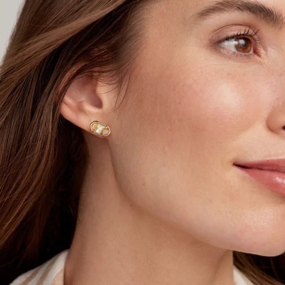 Kendra Scott Grayson Stone Stud Earrings Iridescent Abalone