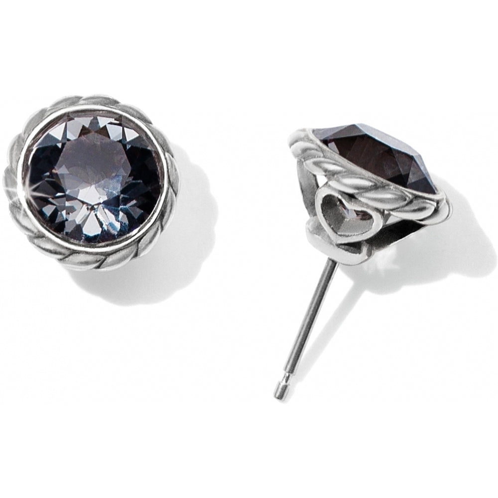 Brighton Black Diamond Iris Stud Earrings