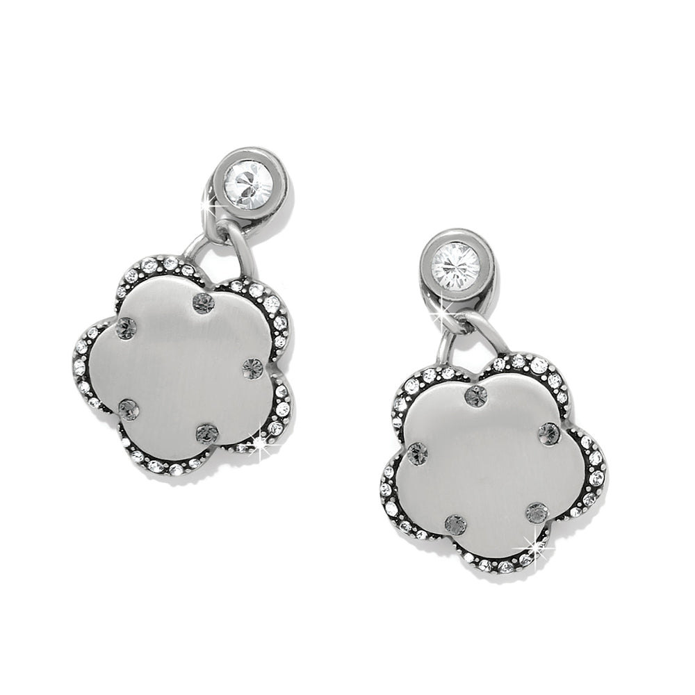 Brighton Gaia Flower Silver Post Drop Earrings
