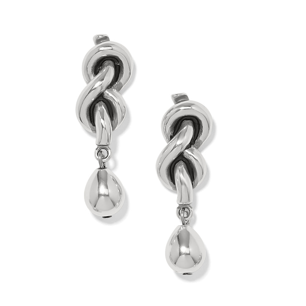 Brighton Interlok Single Knot Silver Drop Earrings