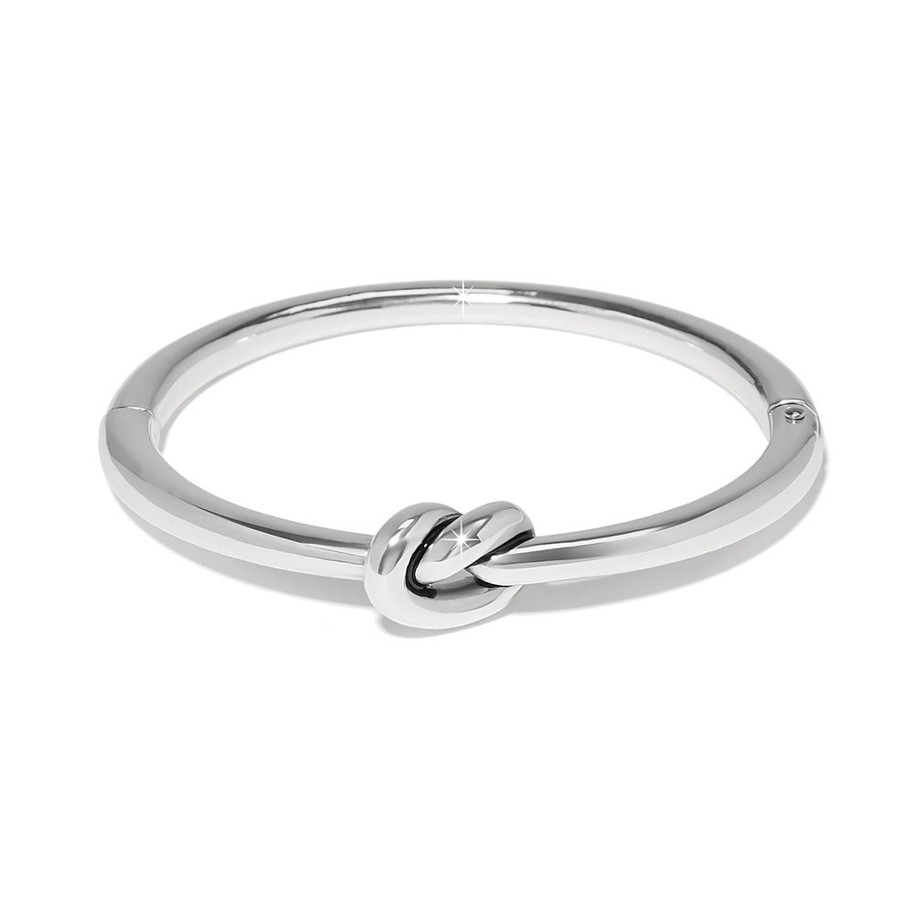 Brighton Interlok Single Knot Silver Hinged Bangle