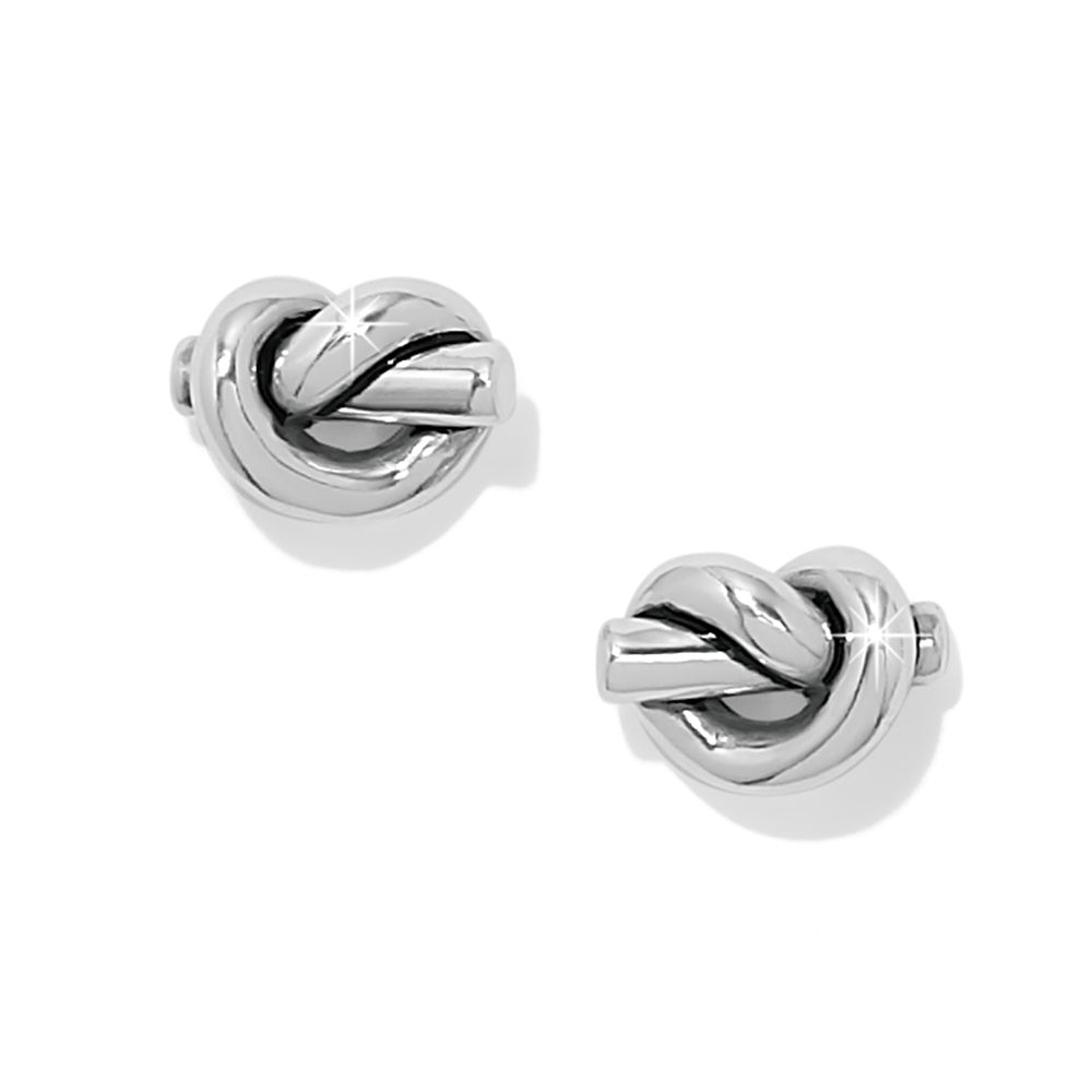 Brighton Interlok Single Knot Silver Post Earrings
