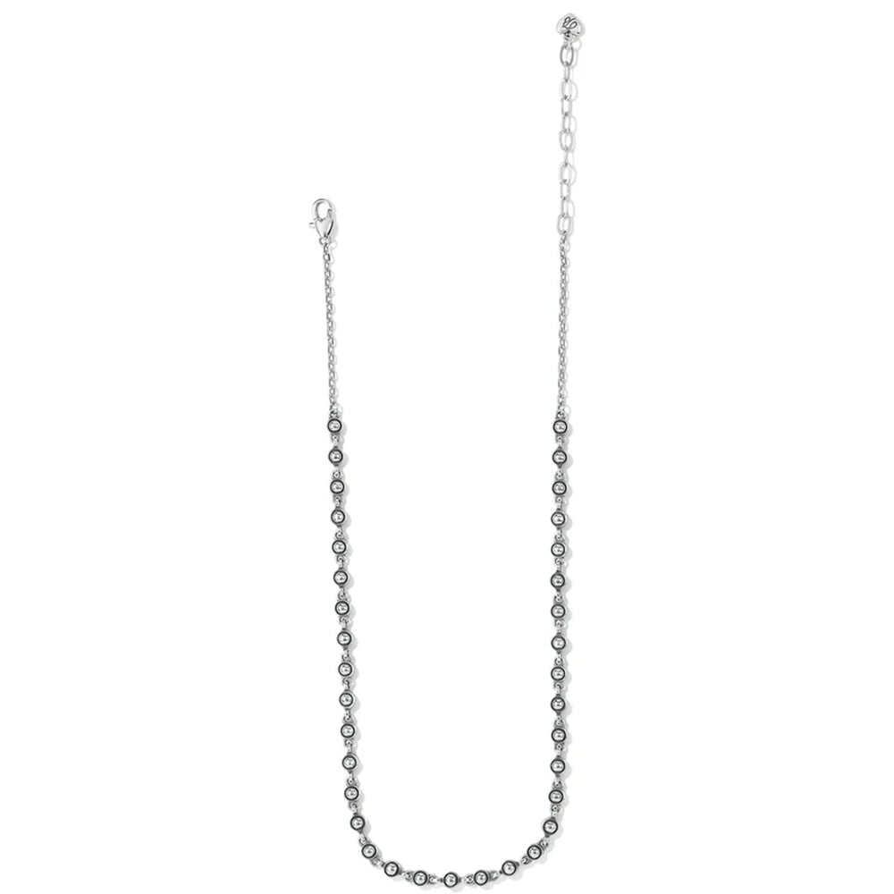 Silver chain necklace on a white background