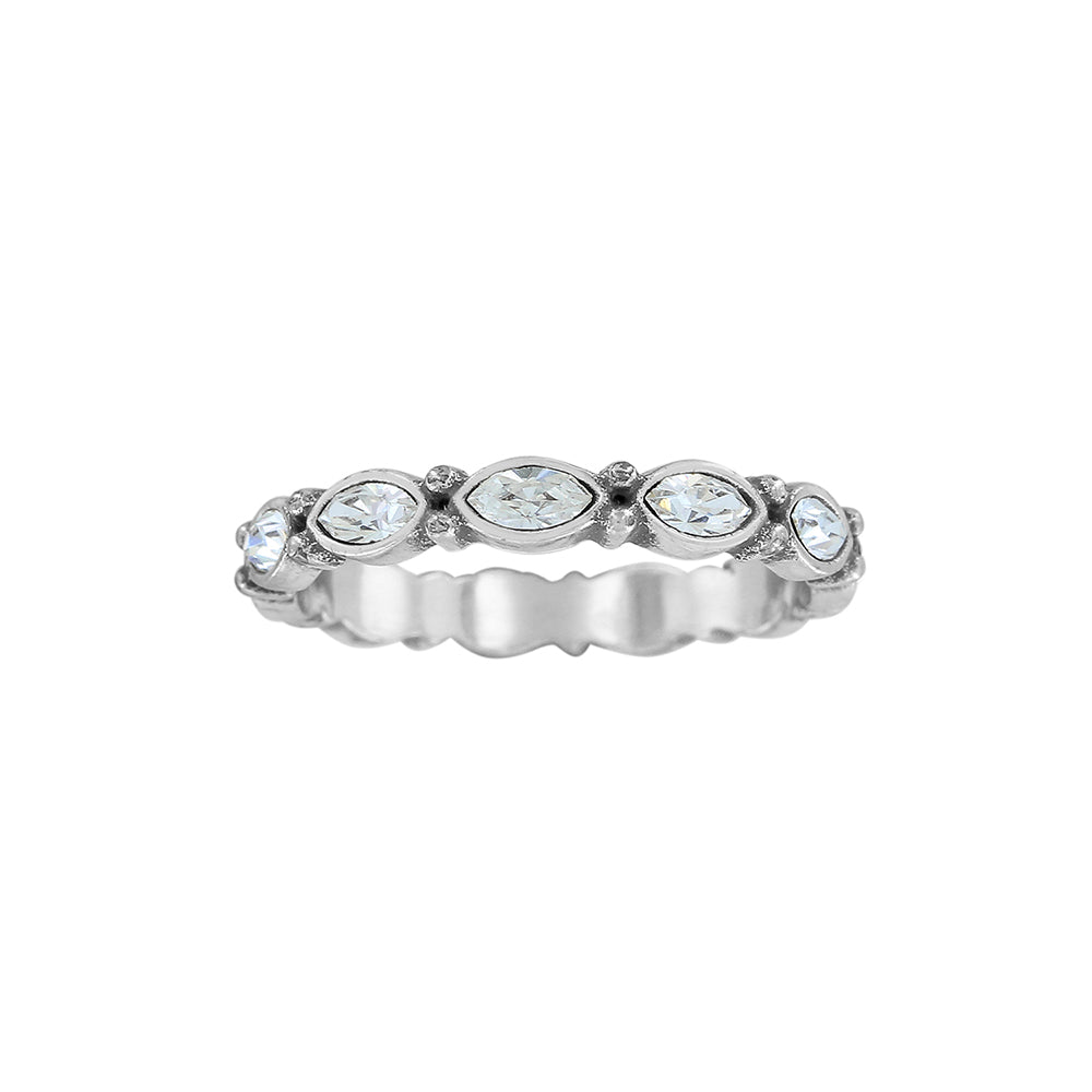 Brighton Silver Stone Scalloped Stack Ring
