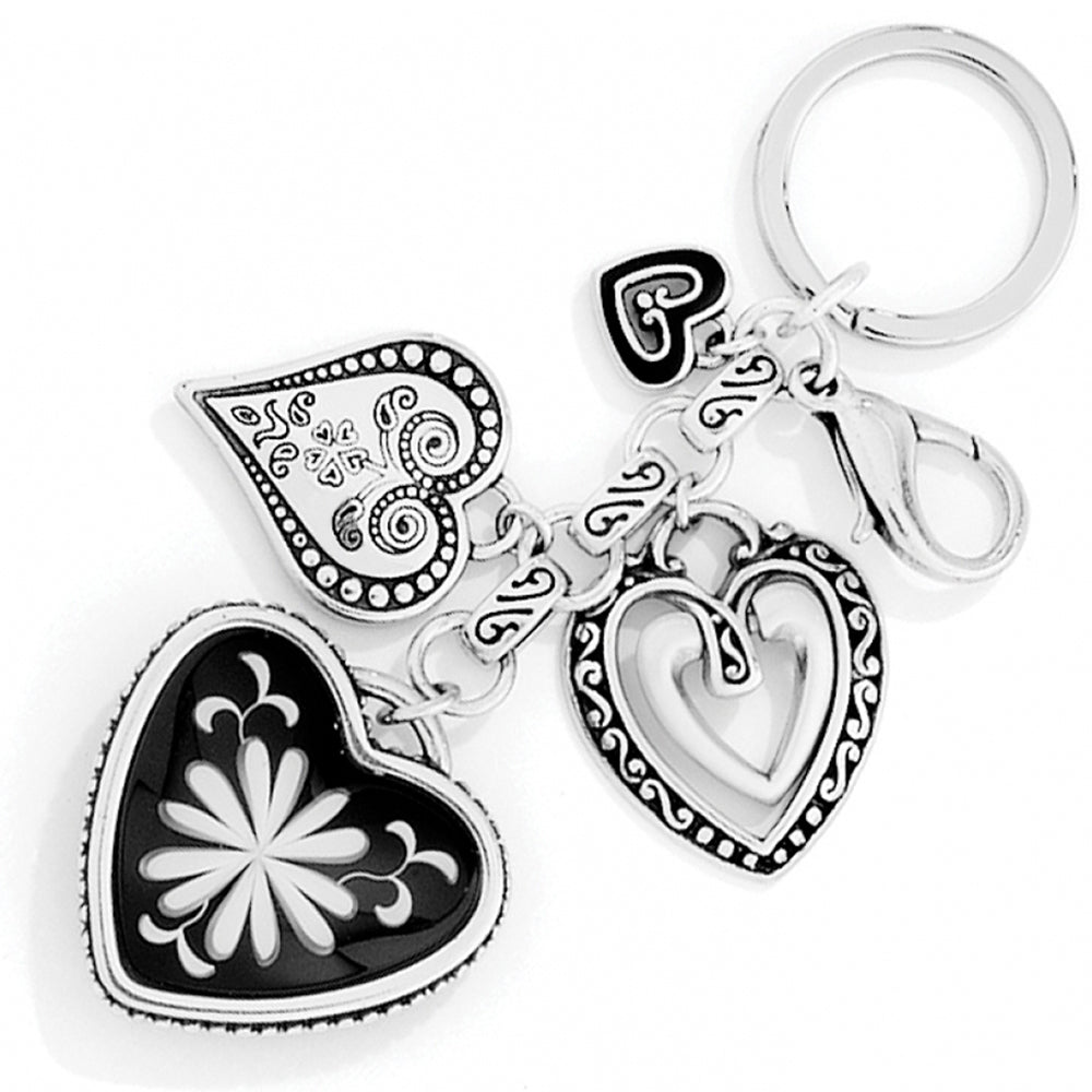 Keychain with heart-shaped charms on a white background