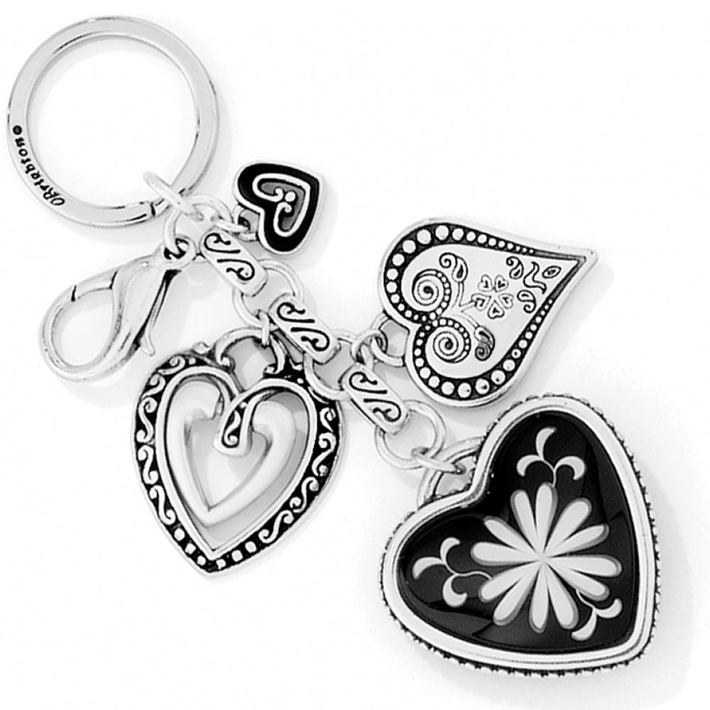 Keychain with heart-shaped charms on a white background