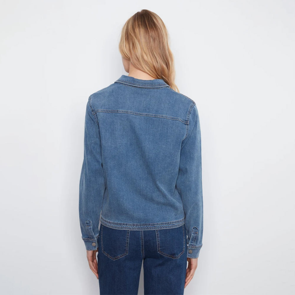 Charlie B Tencel Denim Long Sleeve Half Placket Shirt