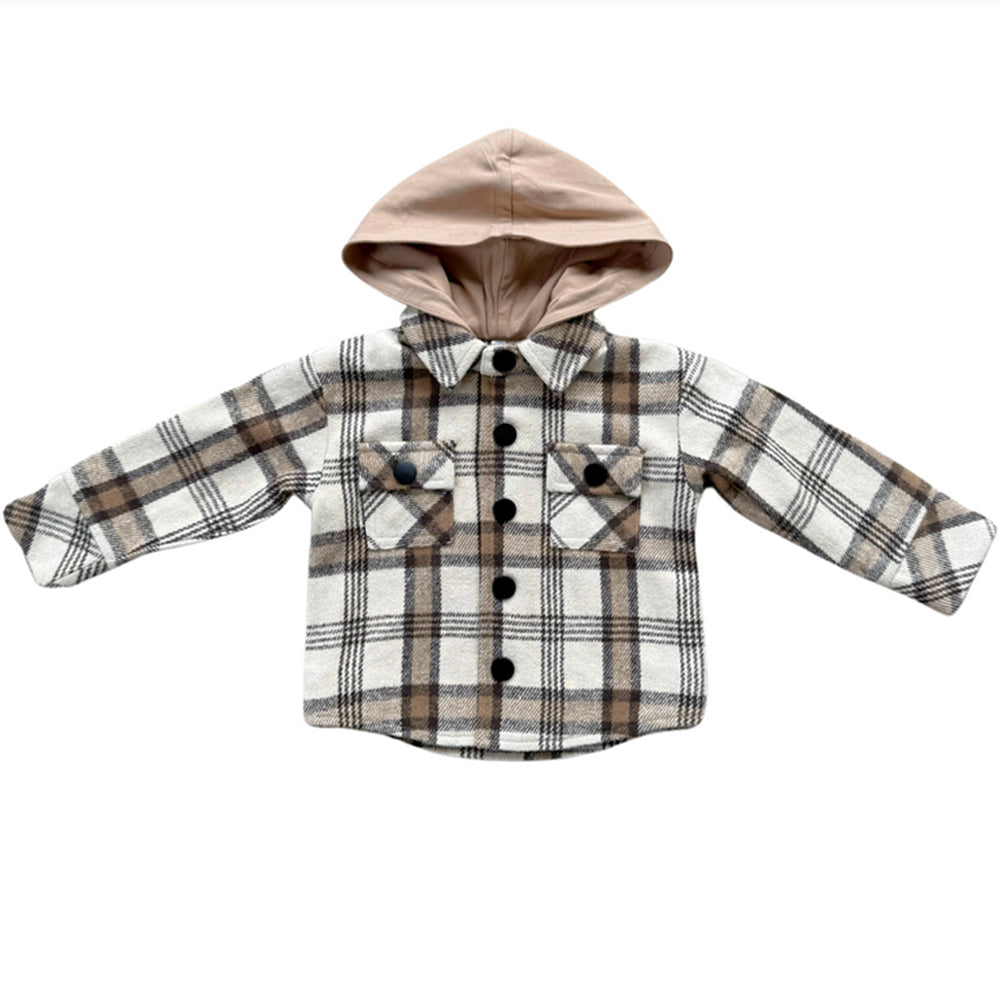 Plaid shirt with a hood on a white background