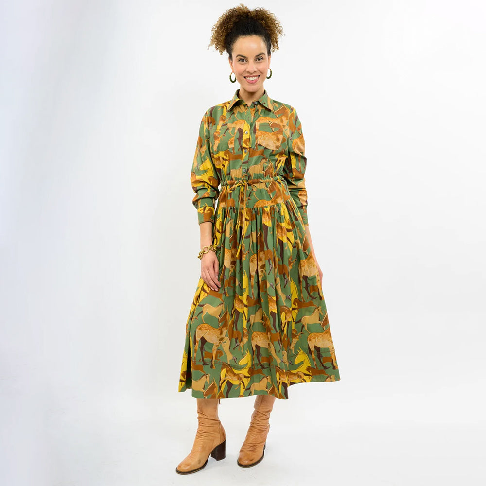 Ivy Jane Green Horse Maxi Dress