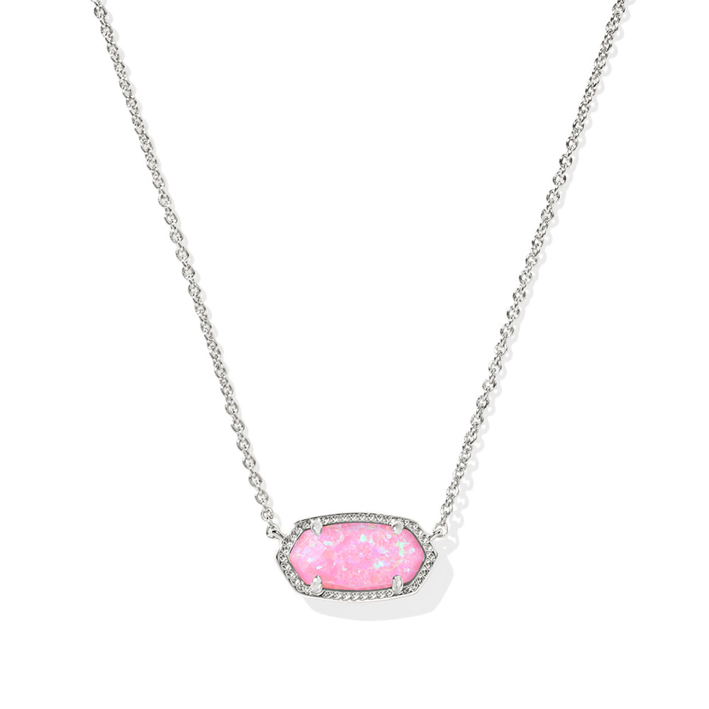 Carnation Opal with short silver chain