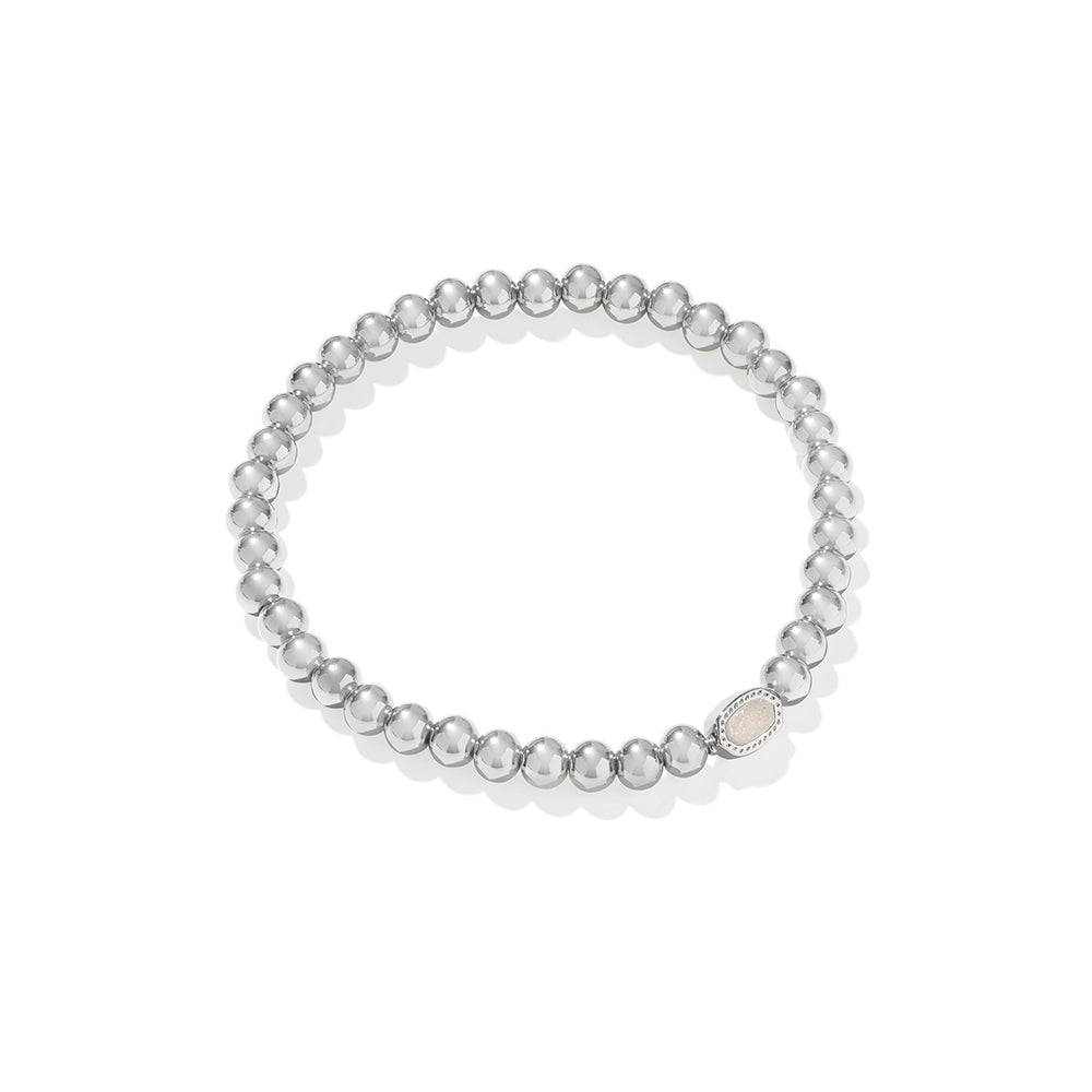 Silver iridescent stretchy bracelet