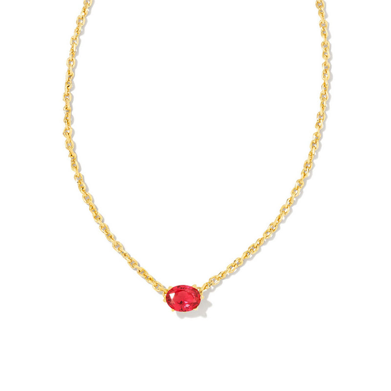 Kendra Scott Cailin Pendant Necklace Gold Red Crystal