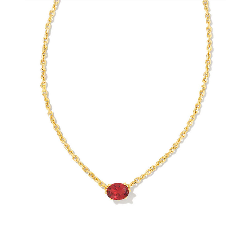 Kendra Scott Cailin Pendant Necklace Gold Burgundy Crystal