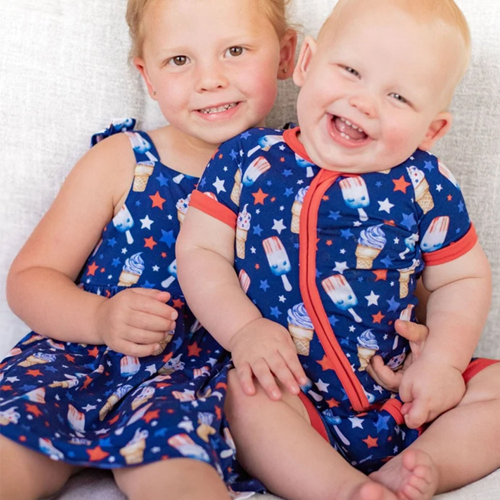 Lev Baby Franklin Shorts Zip Romper