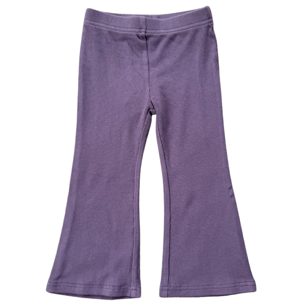 Purple flared pants on a white background