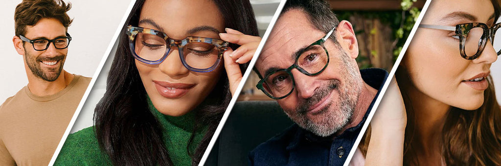 Men and women wearing Peepers reading glasses