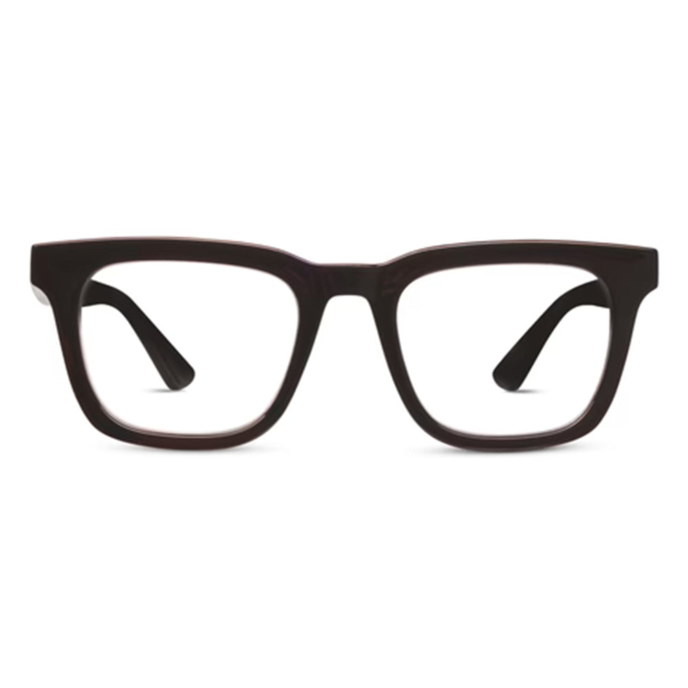 Black eyeglasses on a white background