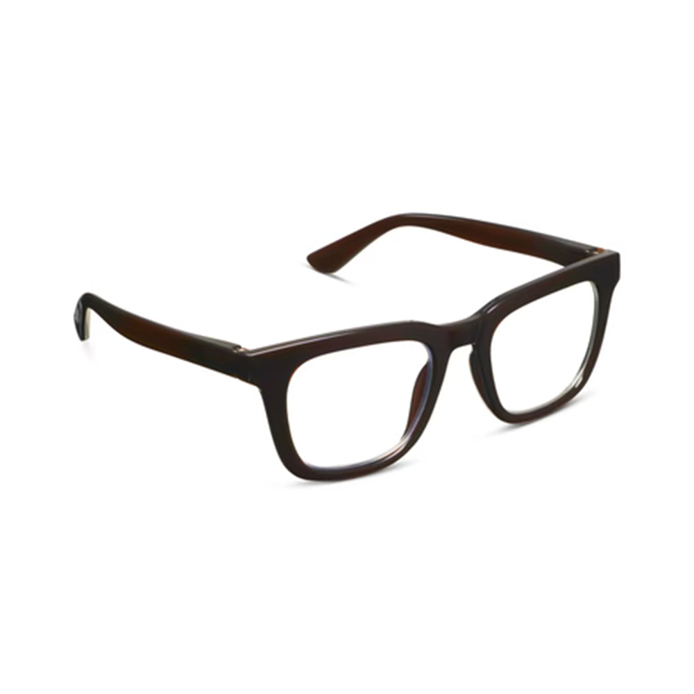 Brown eyeglasses on a white background