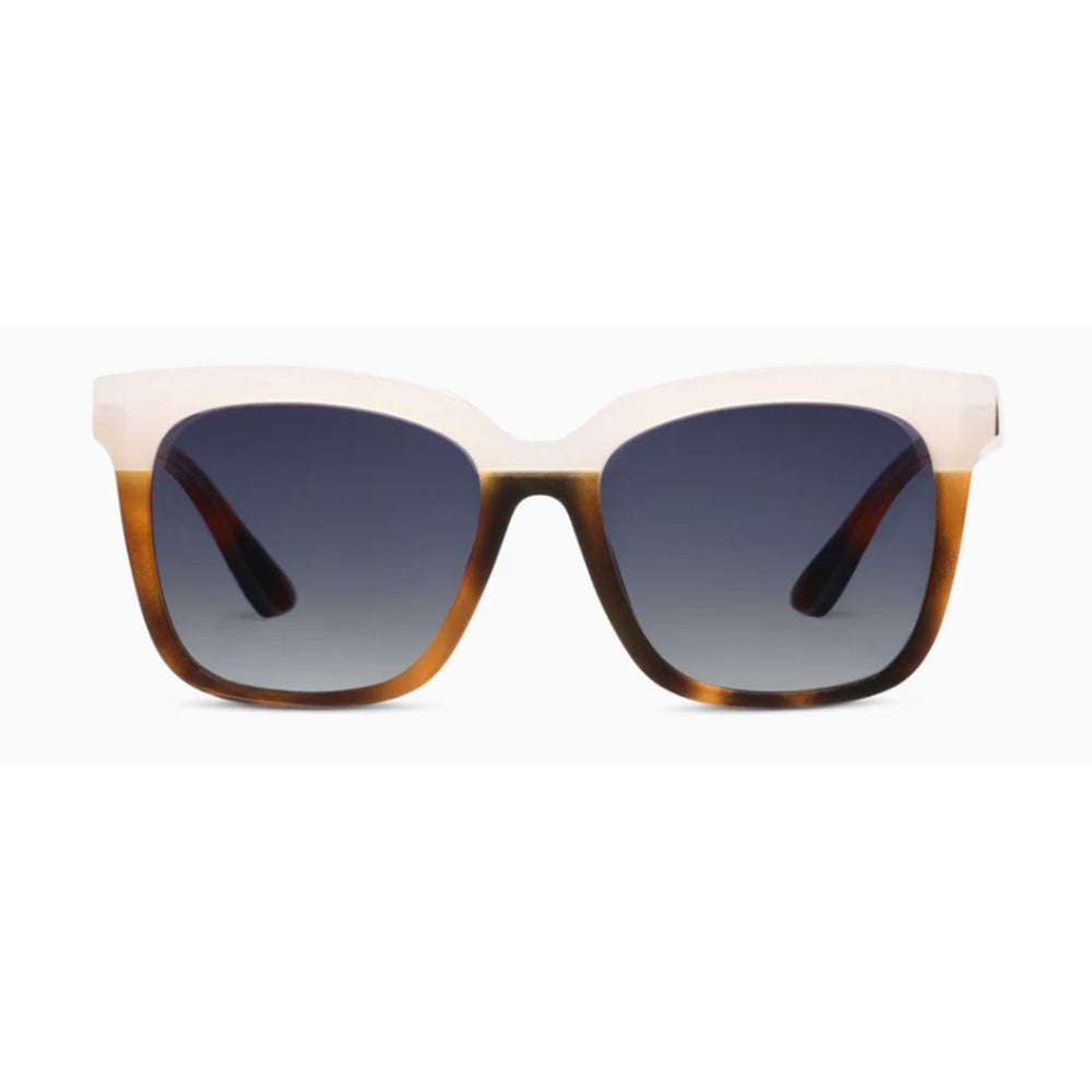 polarized sunglasses in cream and tortoise