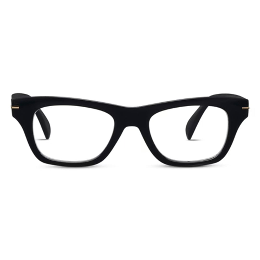 Black cat-eye glasses on a white background
