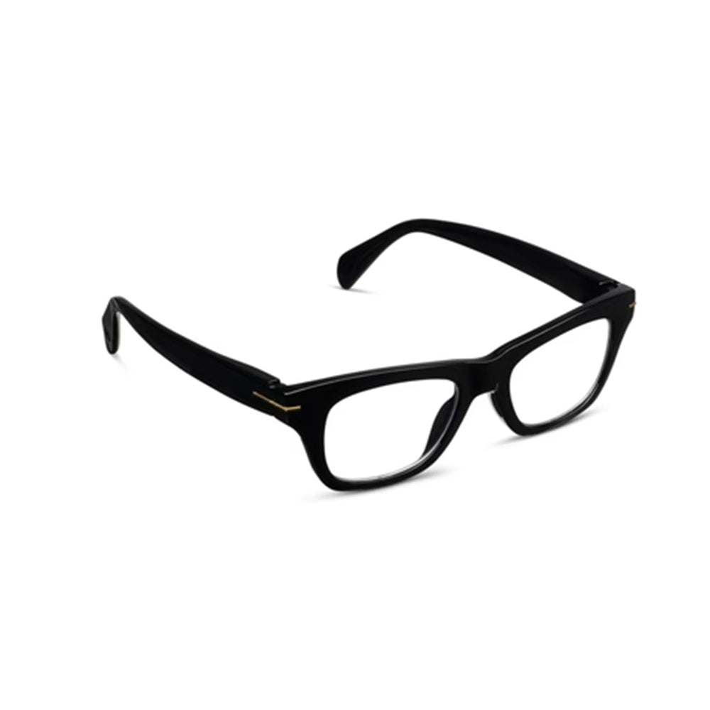Black eyeglasses on a white background