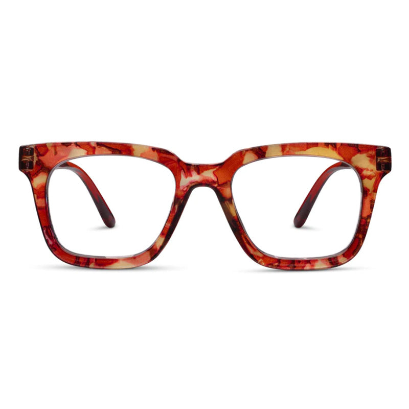 Red & yellow framed reading glasses