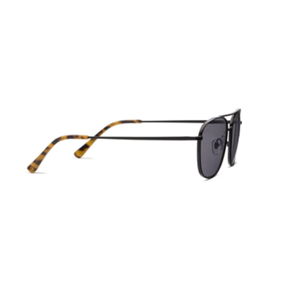 black lens sunglasses on white background