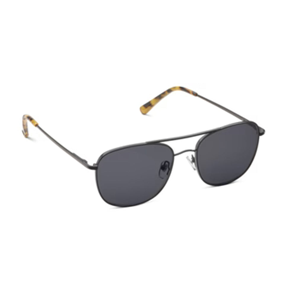 black lens sunglasses on white background