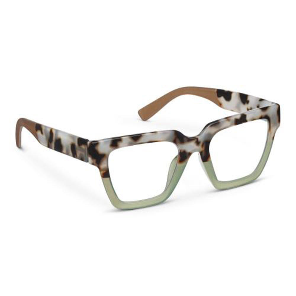 Eyeglasses with tortoiseshell frame on a white background
