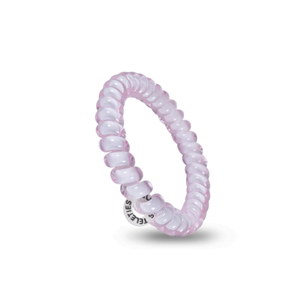 Pink silicone ring with a brand logo on a white background