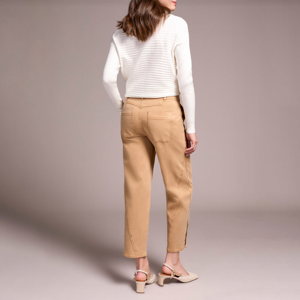 Tribal Clothing Co Fly Front Ankle Pant W/ Button Vent-Icelatte