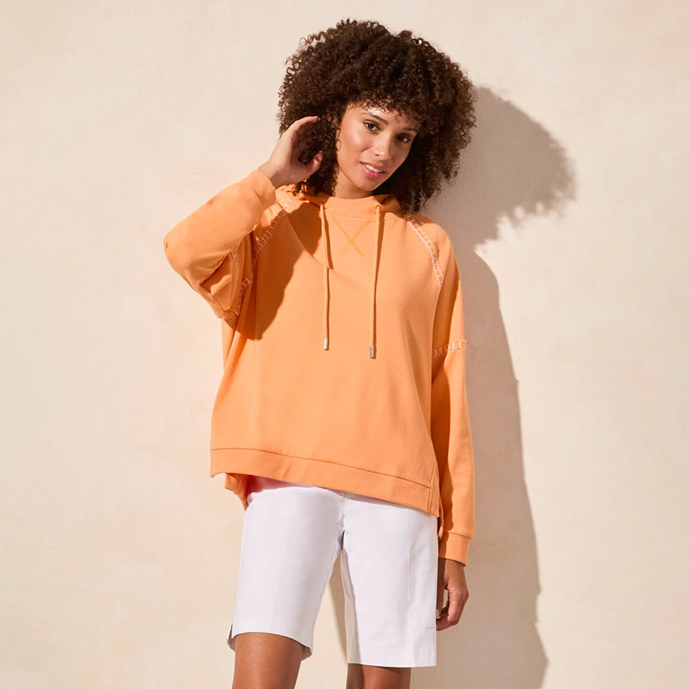 Tribal Clothing Co Long Sleeve Hoody with Contrast Stitching-Melon