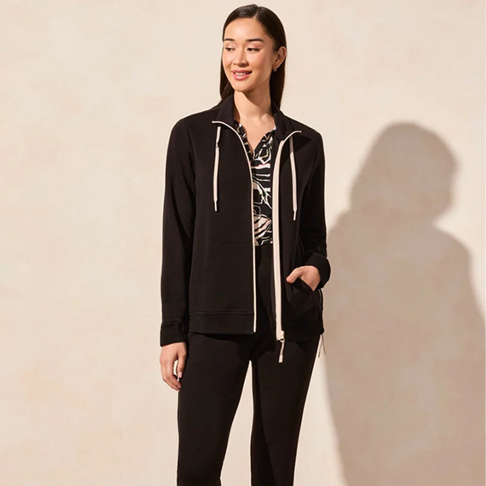 Tribal Clothing Co Long Sleeve Mock Neck Cardigan-Black