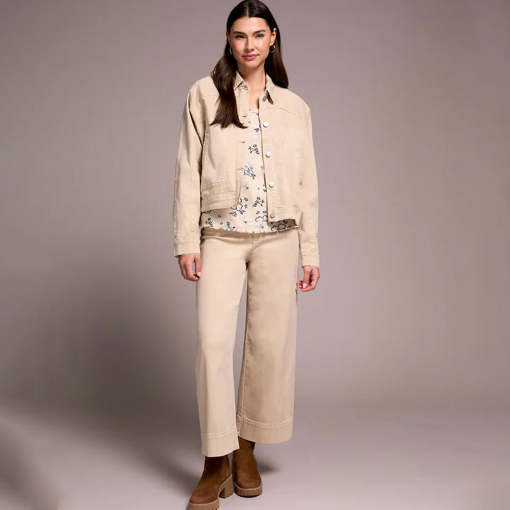 Tribal Clothing Co Long Sleeve Raglan Button Front Jacket-Sandstone