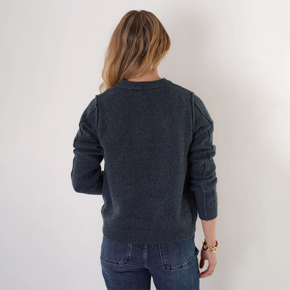 Trisha Tyler Grey Drop Sleeve Pullover