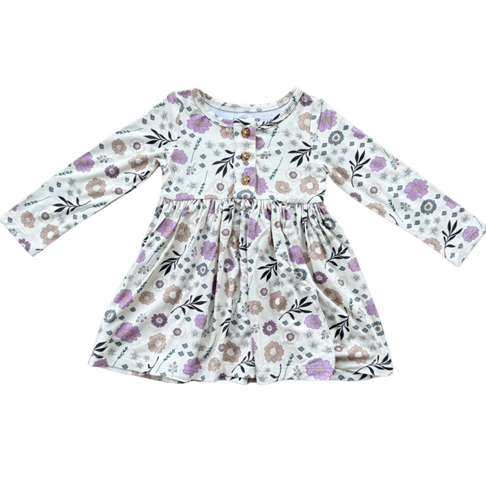 Floral patterned dress on a white background