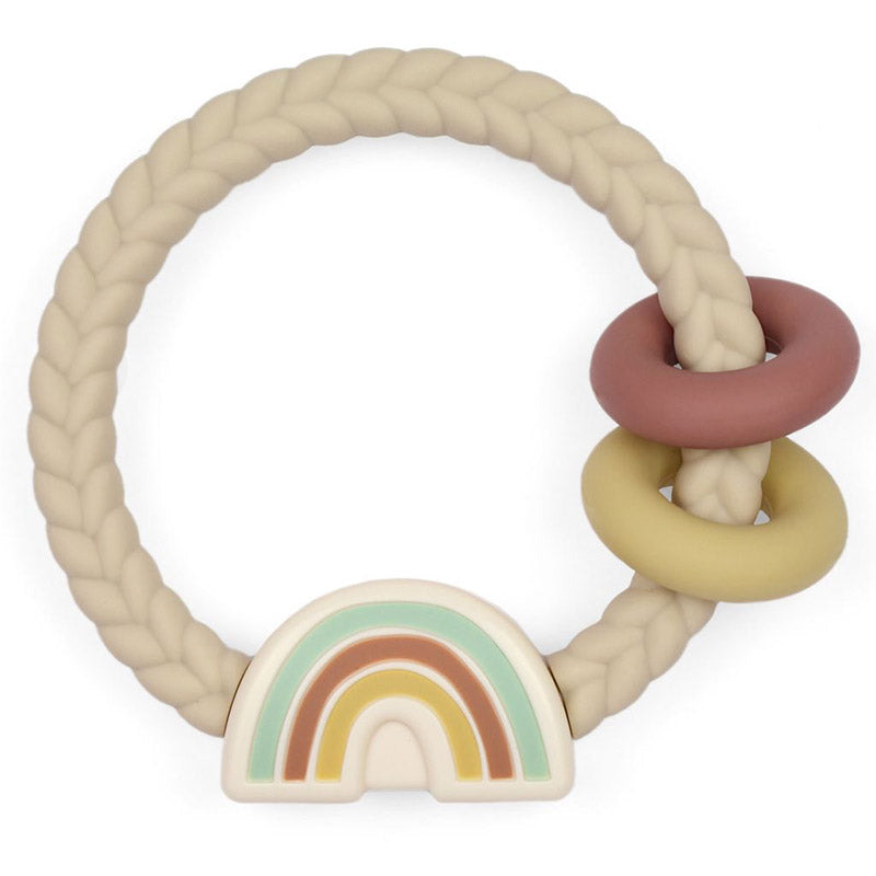 Itzy Ritzy teething ring with rainbow. 