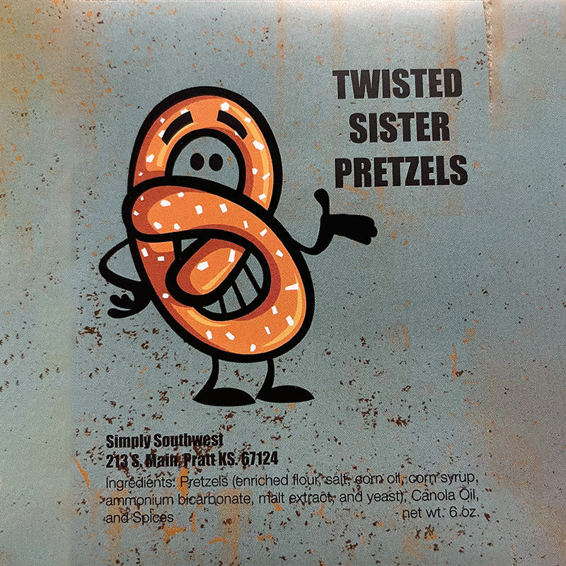 Twisted sister pretzel logo. 