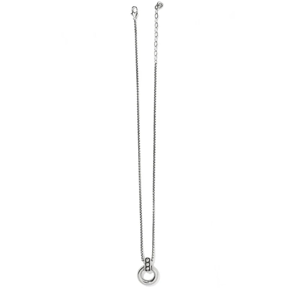 Silver necklace on a white background
