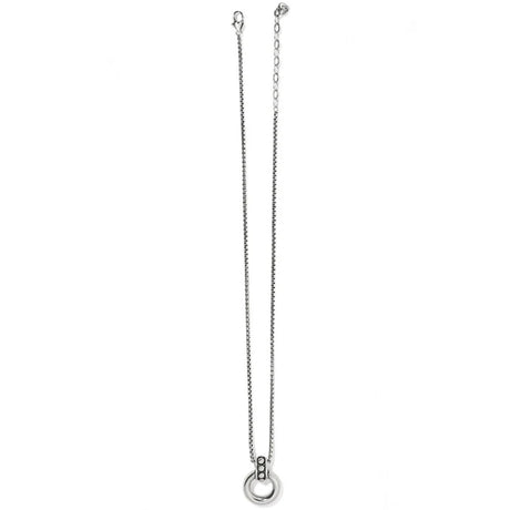 Silver necklace on a white background