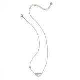Silver necklace with a pendant on a white background
