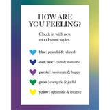 Mood stone style chart with color descriptions on a gradient background