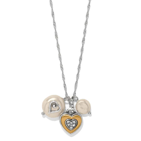Necklace with heart-shaped pendants on a white background