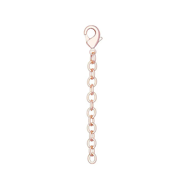 Rose gold chain earring on a white background