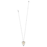 Necklace with a heart-shaped pendant on a white background