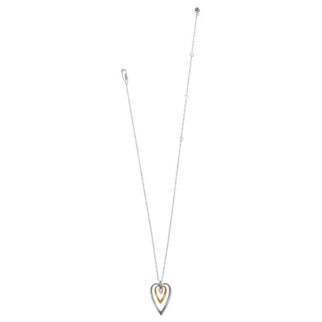 Necklace with a heart-shaped pendant on a white background
