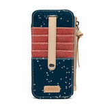 Card organizer with American flag design and 'Consuela' branding on a white background