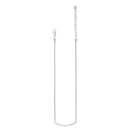 Silver chain necklace on a white background