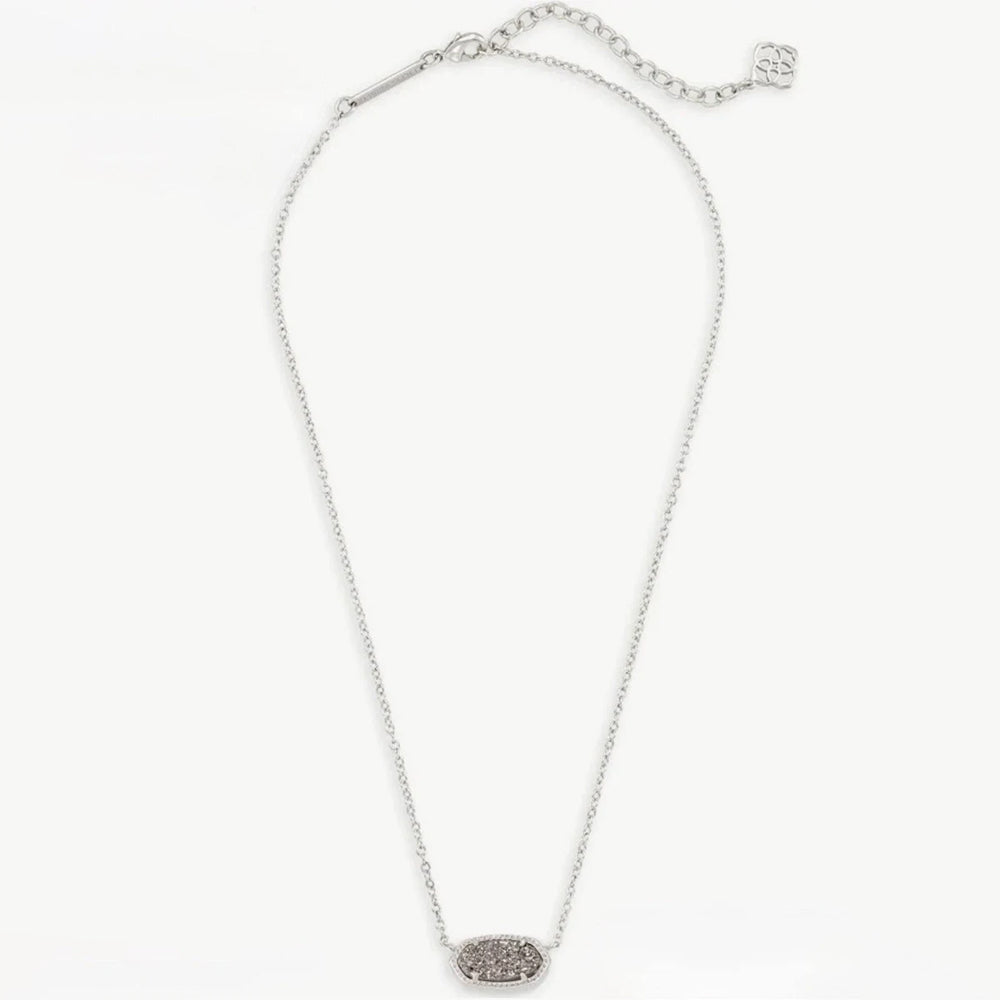 Silver necklace with a pendant on a white background