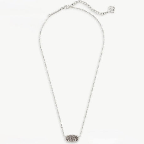 Silver necklace with a pendant on a white background